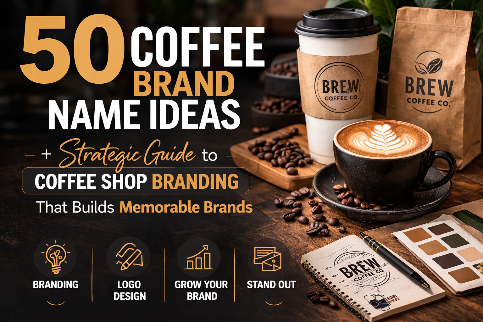 50 Coffee Brand Name Ideas + Strategic Guide to Coffee Shop Branding That Builds Memorable Brands