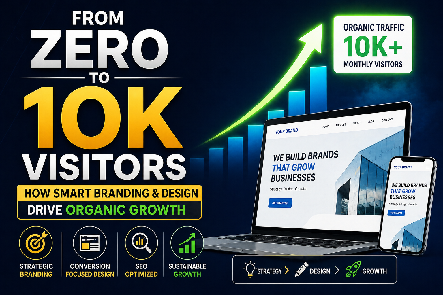 From Zero to 10K Visitors: How Smart Branding & Design Drive Organic Growth