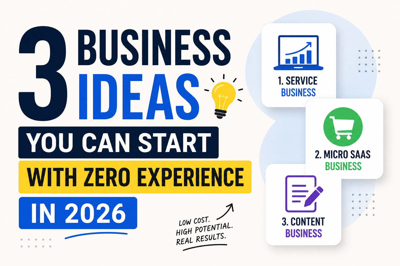 3 Business Ideas You Can Start With Zero Experience in 2026