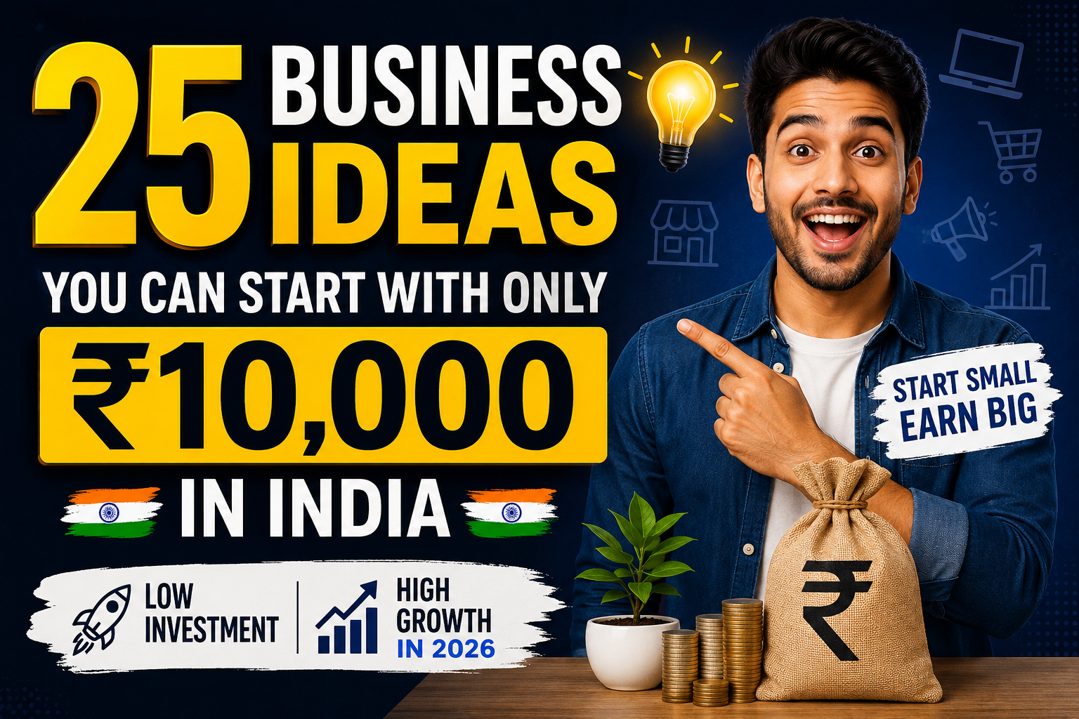25 Business Ideas You Can Start With Only ₹10,000 in India (Low Investment, High Growth in 2026)